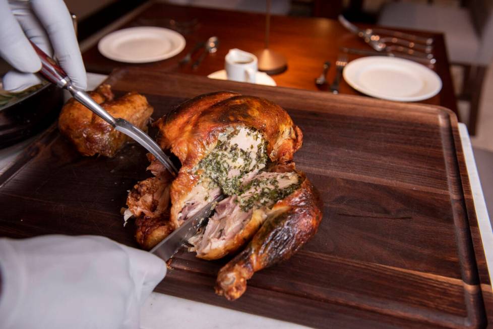 The whole roast chicken served at The Bedford by Martha Stewart inside Paris Las Vegas on Monda ...