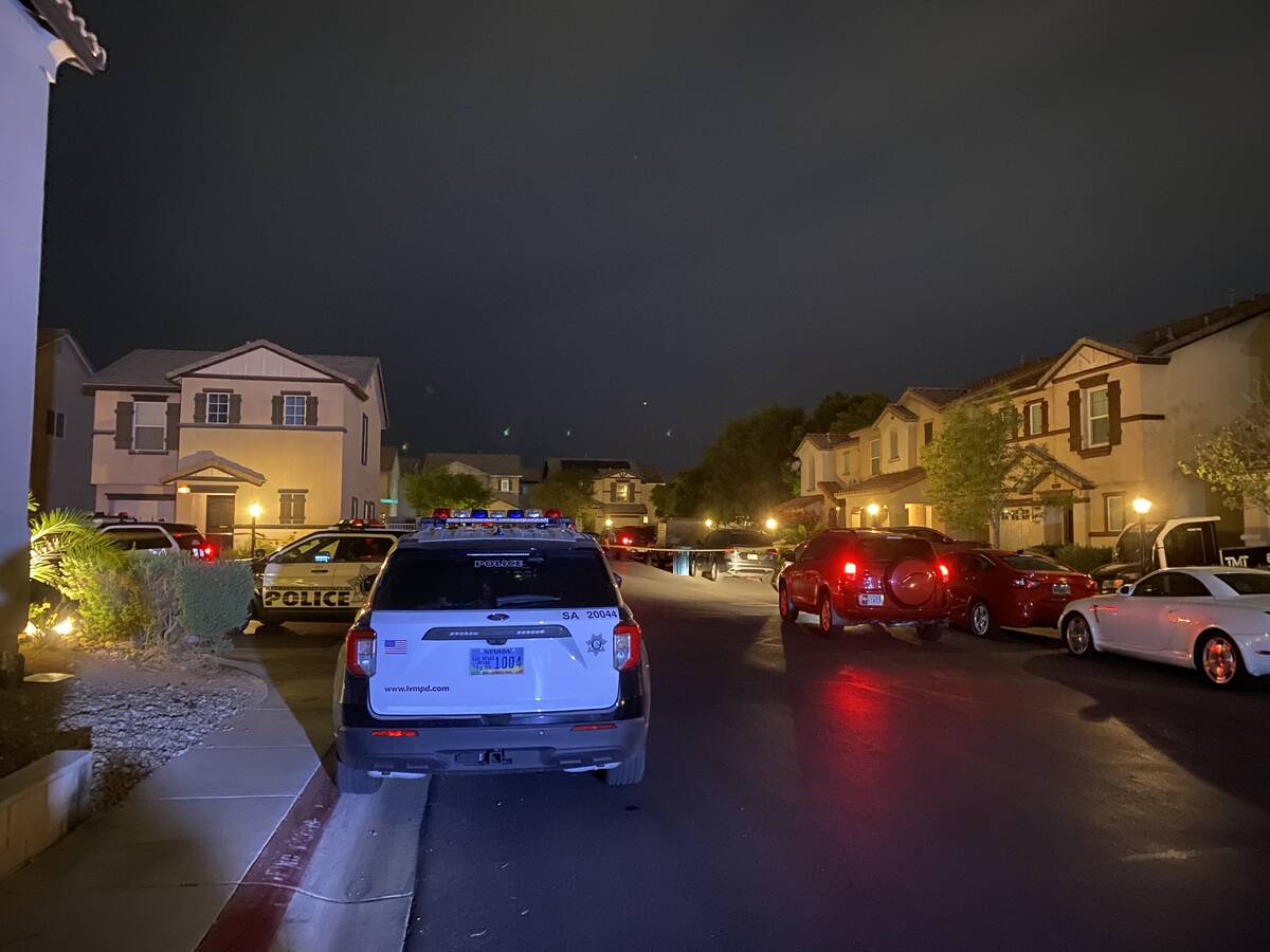 Las Vegas police were investigating a homicide in the 7200 block of Forefather Street, near Wes ...