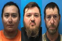 Jimmie Nockideneh Jr. (from left), Skyler Marich and Ryan Tibbetts (Nye County Sheriff's Office)