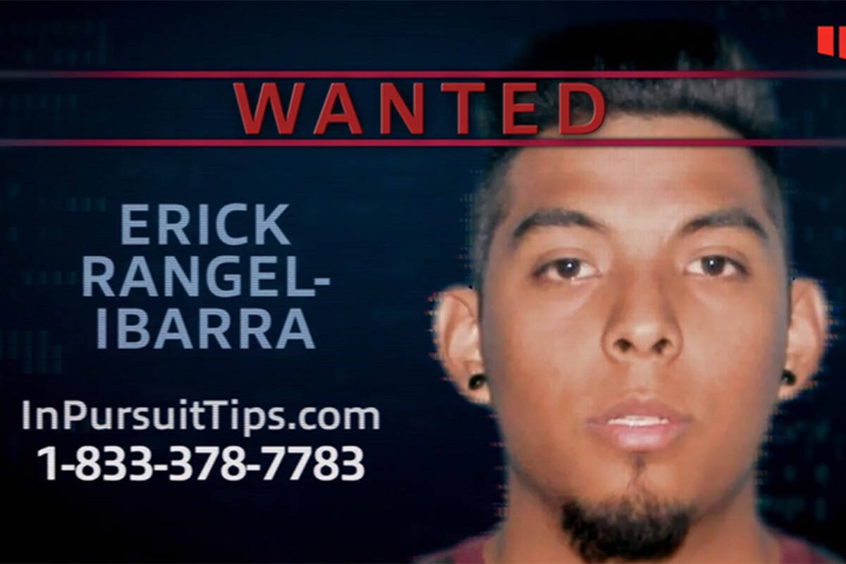 An age-progressed photo of Erick Rangel-Ibarra, a suspect in the August 2020 death of Lesly Pal ...