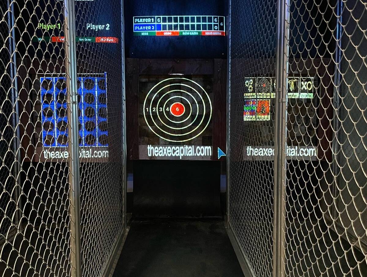 Pkwy Tavern Marks, in the Henderson area of Las Vegas, has added ax throwing to its arcade game ...