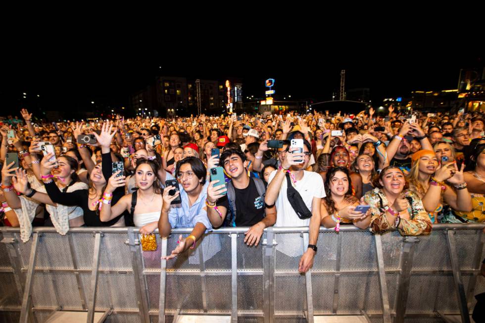 Fans watch as Alessia Cara performs during the Life is Beautiful festival on Saturday, Sept. 17 ...