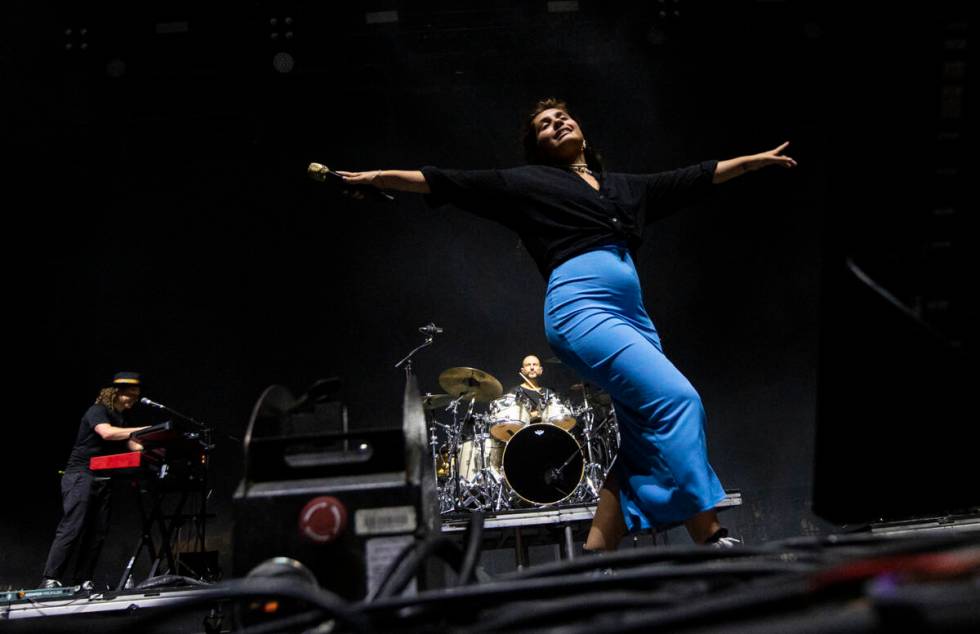 Alessia Cara performs during the Life is Beautiful festival on Saturday, Sept. 17, 2022, in dow ...