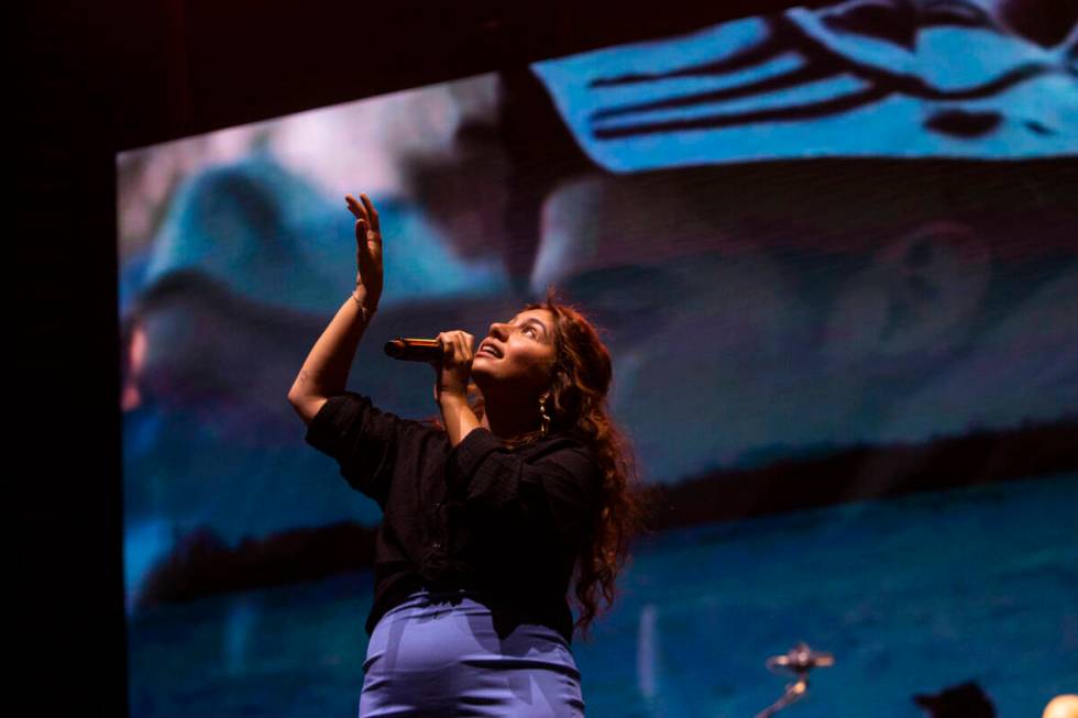 Alessia Cara performs during the Life is Beautiful festival on Saturday, Sept. 17, 2022, in dow ...