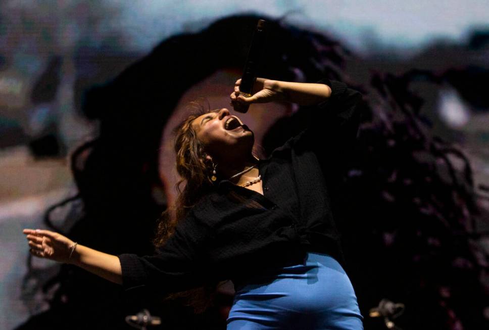 Alessia Cara performs during the Life is Beautiful festival on Saturday, Sept. 17, 2022, in dow ...