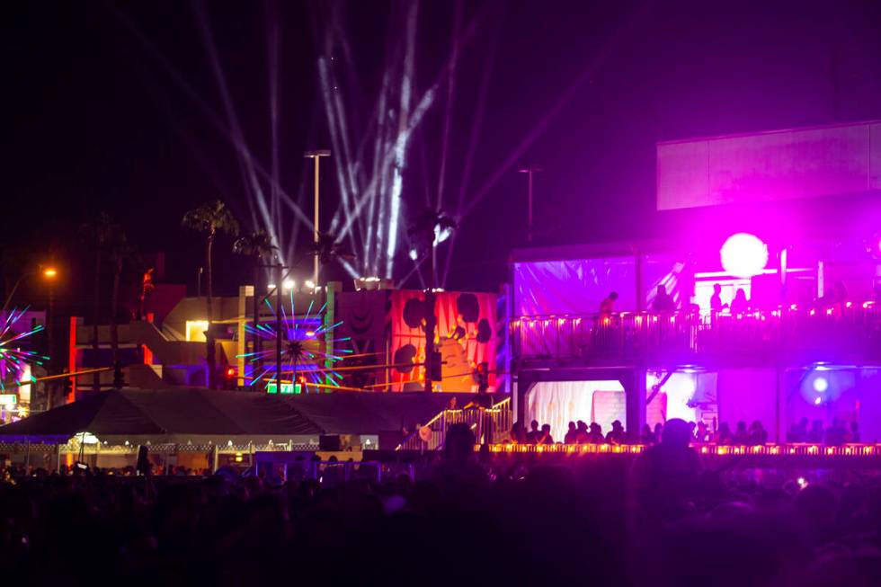 A view looking away from the main stage at the Life is Beautiful festival on Saturday, Sept. 17 ...