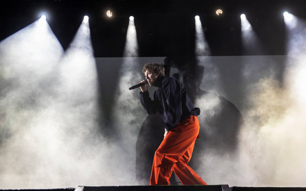 Jack Harlow performs during the Life is Beautiful festival on Sunday, Sept. 18, 2022, in downto ...