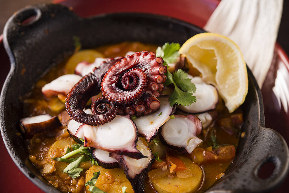 Grilled octopus from Sol Mexican Cocina, which is scheduled to open this fall in the Forum Shop ...