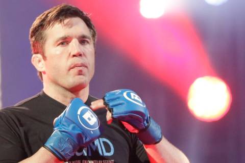 In this June 14, 2019, file photo, Chael Sonnen arrives for a light heavyweight MMA bout agains ...