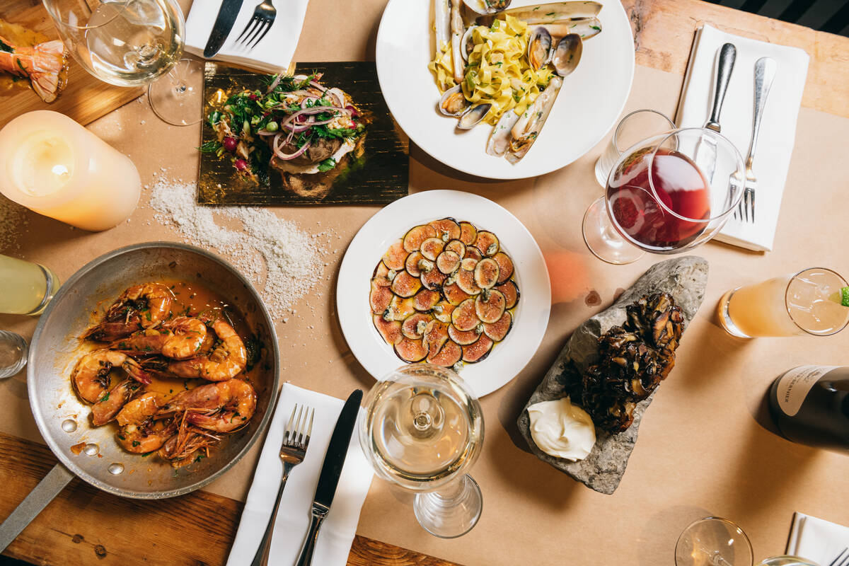 A spread of dishes from HaSalon, the ingredient-driven restaurant, set to open in 2023 in The V ...