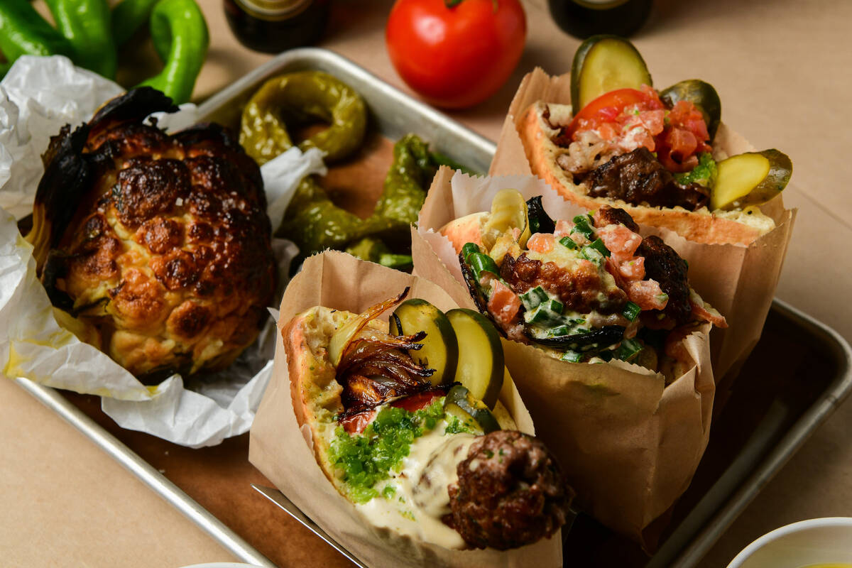 Miznon restaurant from celebrated Israeli chef Eyal Shani, a fast-casual spot known for its pit ...