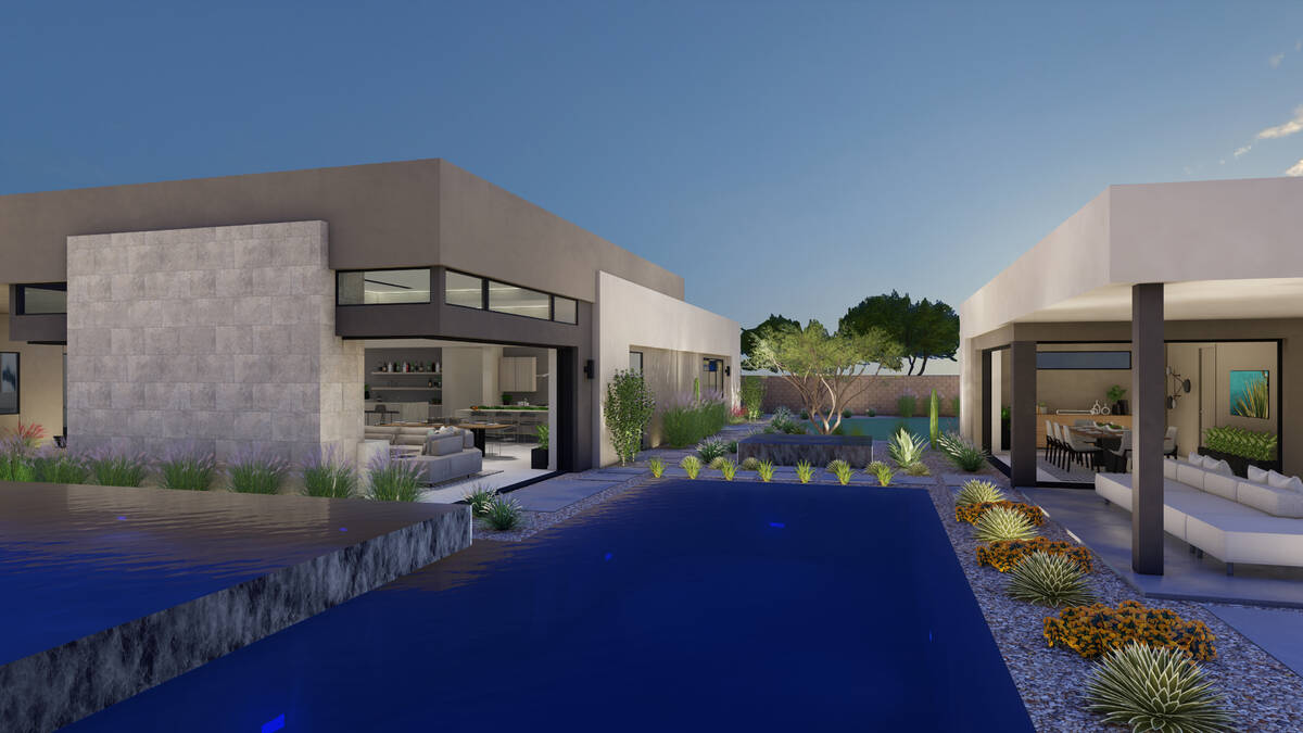 Blue Heron This artist's rendering shows one of four plans in Oasi, a new private gated commun ...
