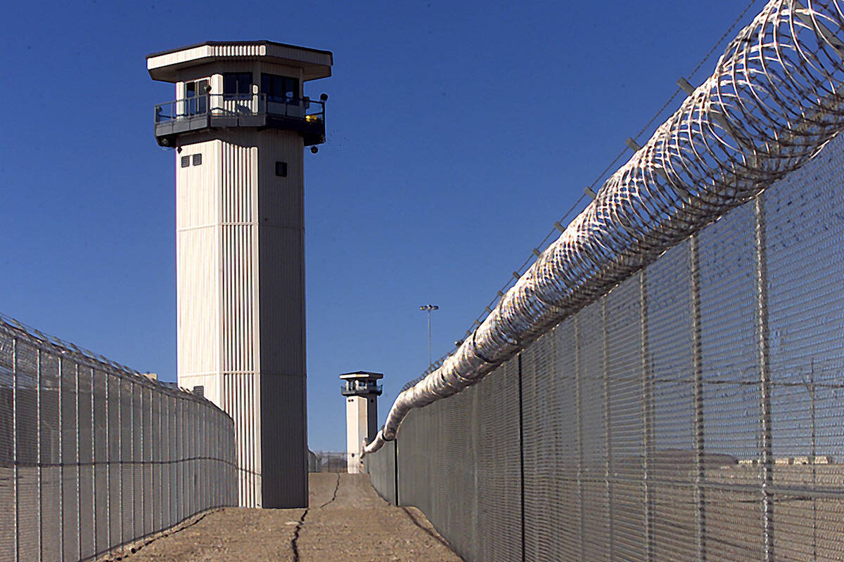 Guard towers at High Desert State Prison near Indian Springs. (Las Vegas Review-Journal/File)