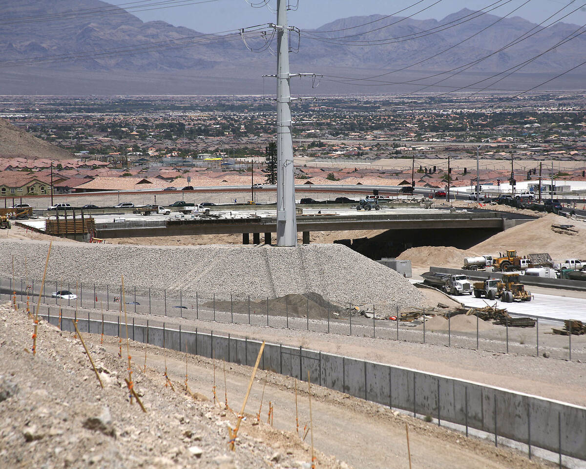 A view of the intersection of the 215 Beltway and Cheyenne Avenue in northwest Las Vegas as con ...