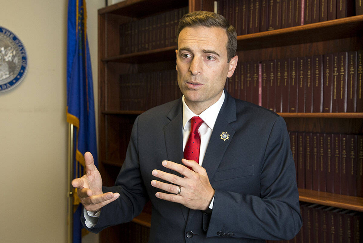Adam Paul Laxalt during an interview at the Sawyer Building in Las Vegas on Thursday, June 28, ...