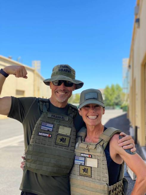 Kim Frankel, right, a former detective with the Washoe County Sheriff's Office, with husband Da ...