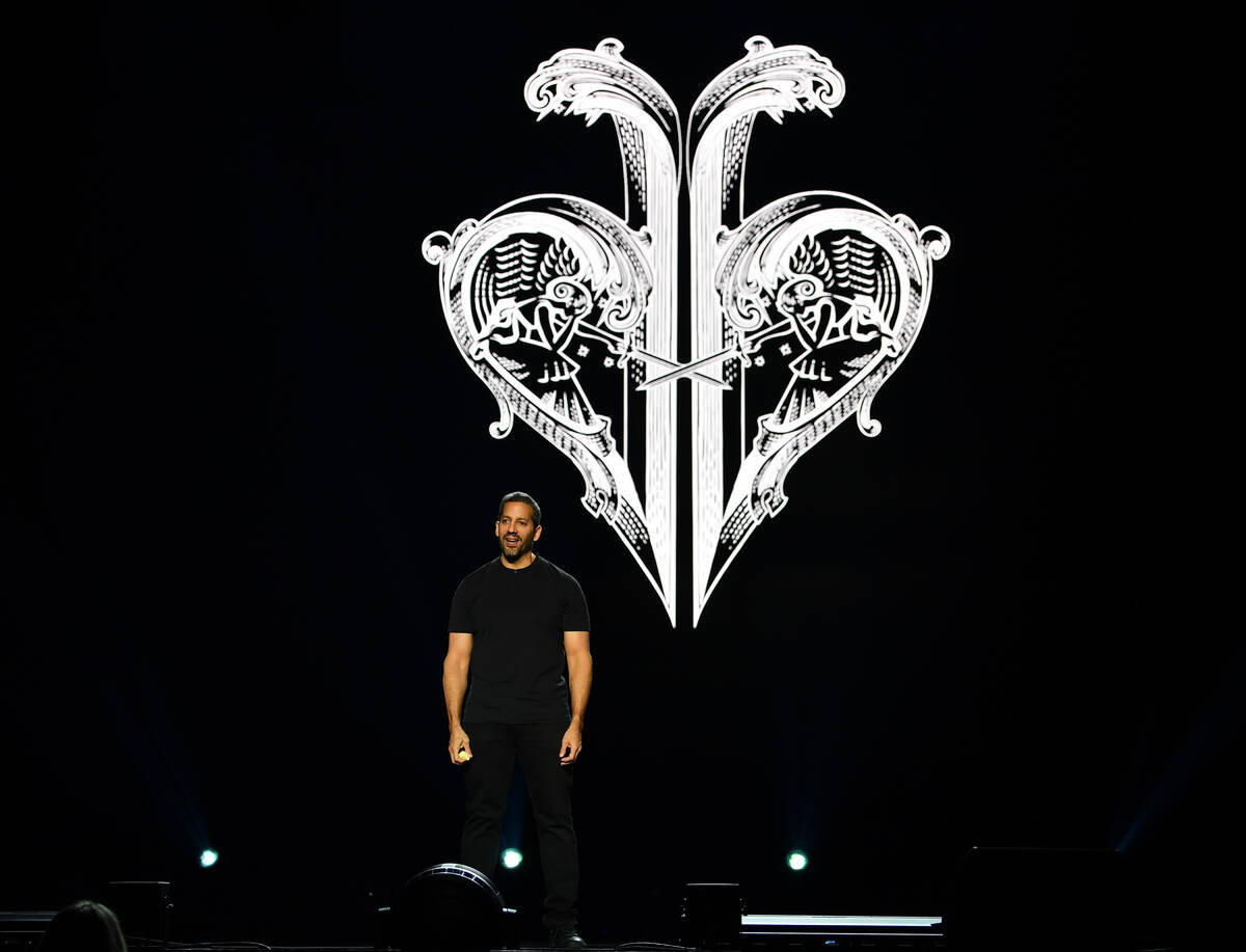 David Blaine is shown on opening night of his "In Spades" show at The Theatre at Resorts World ...