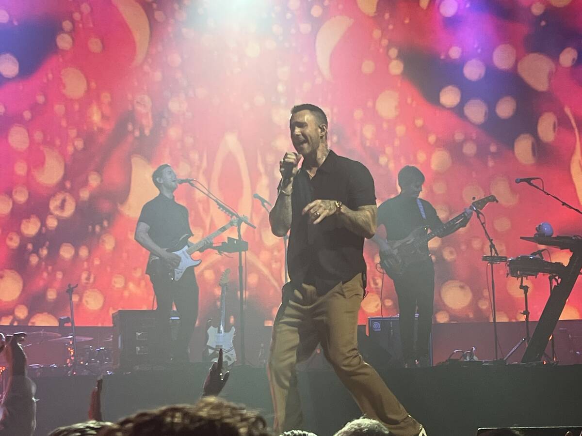 Adam Levine and Maroon 5 perform at The Event at MGM Grand Garden on Saturday, Oct. 1, 2022. Th ...