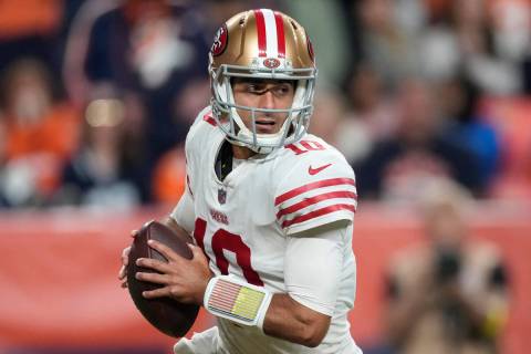 San Francisco 49ers quarterback Jimmy Garoppolo (10) second half of an NFL football game Sunday ...