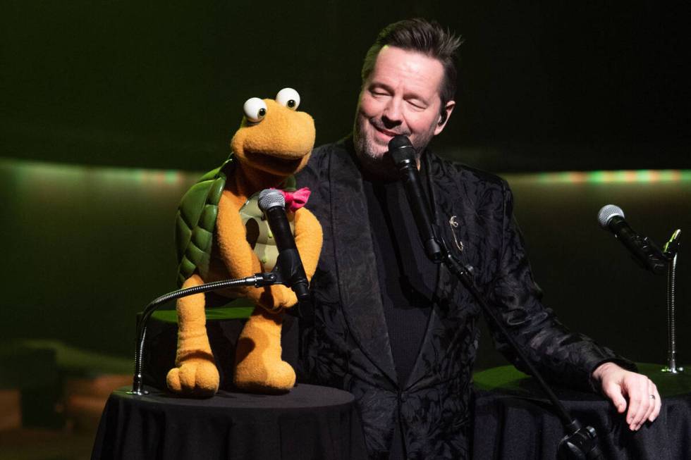 Terry Fator, shown with Winston The Impersonating Turtle, has returned to residency at New York ...