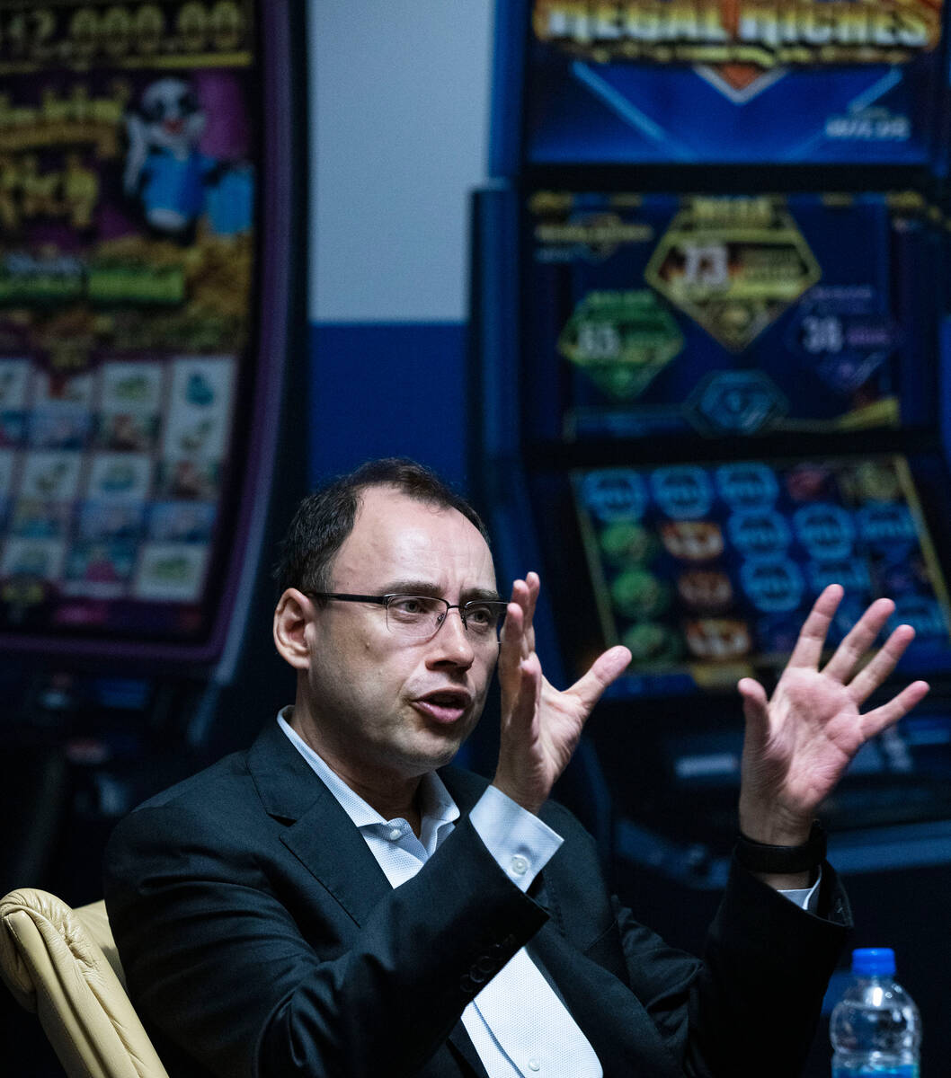 Nick Khin, chief operating officer of gaming for IGT, speaks during an interview with the Revie ...