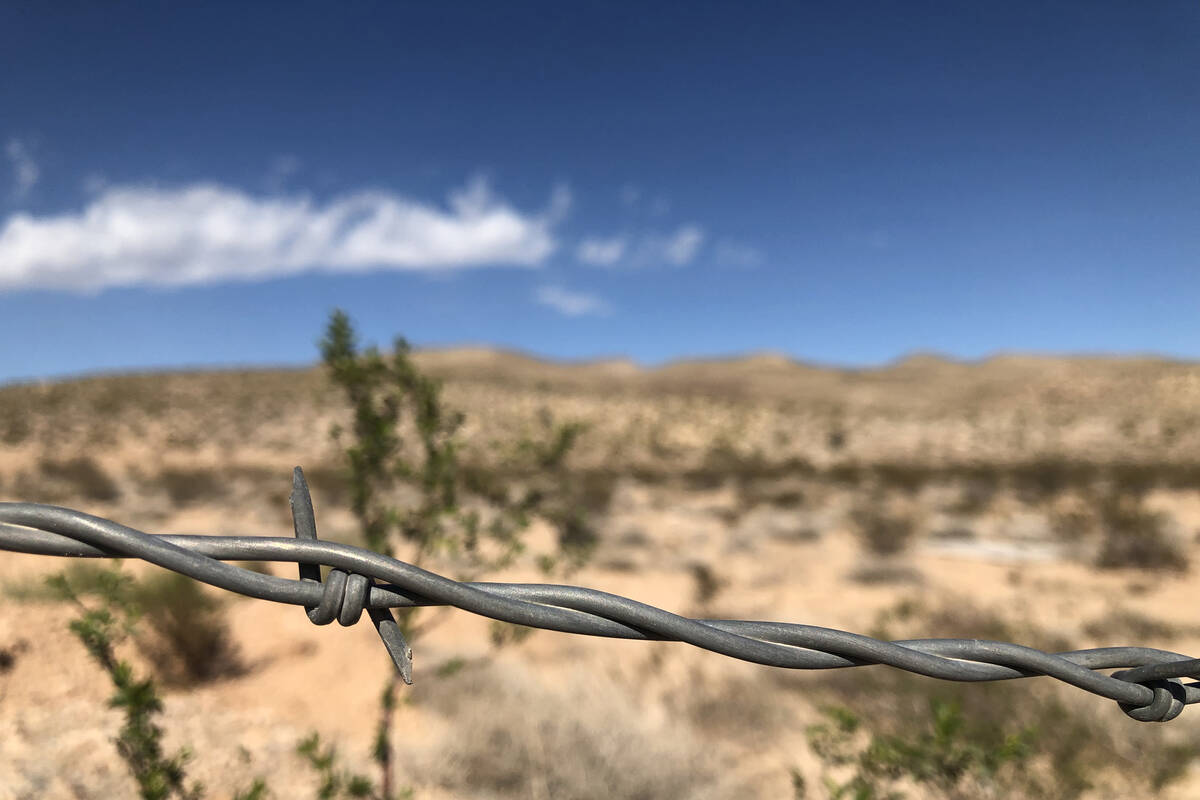 The entrance to the site of the Blue Diamond Hill Gypsum mine on Oct. 5, 2022, in Blue Diamond, ...