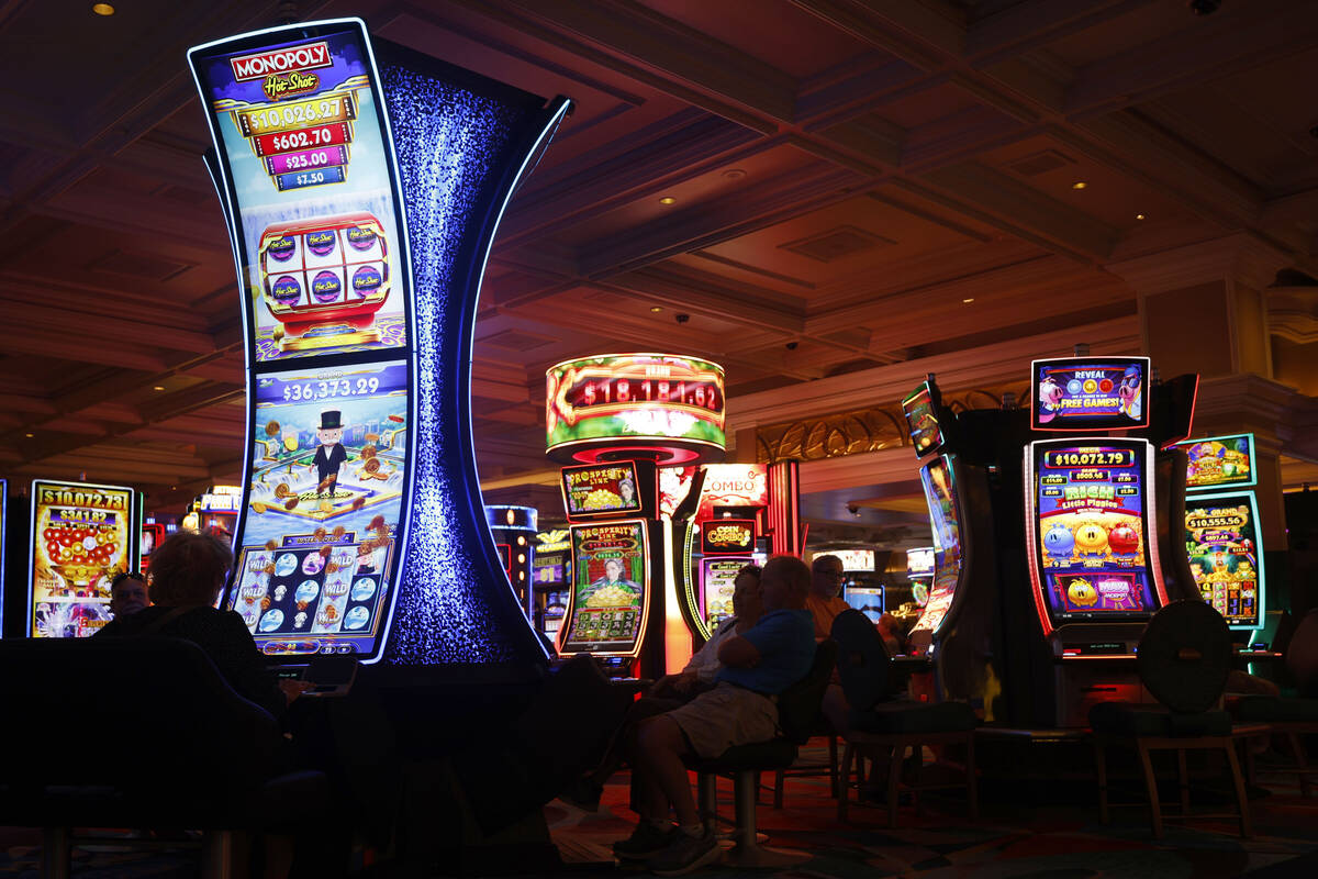 People play slot machines at the Bellagio, Thursday, Oct. 6, 2022, in Las Vegas. (Chitose Suzuk ...