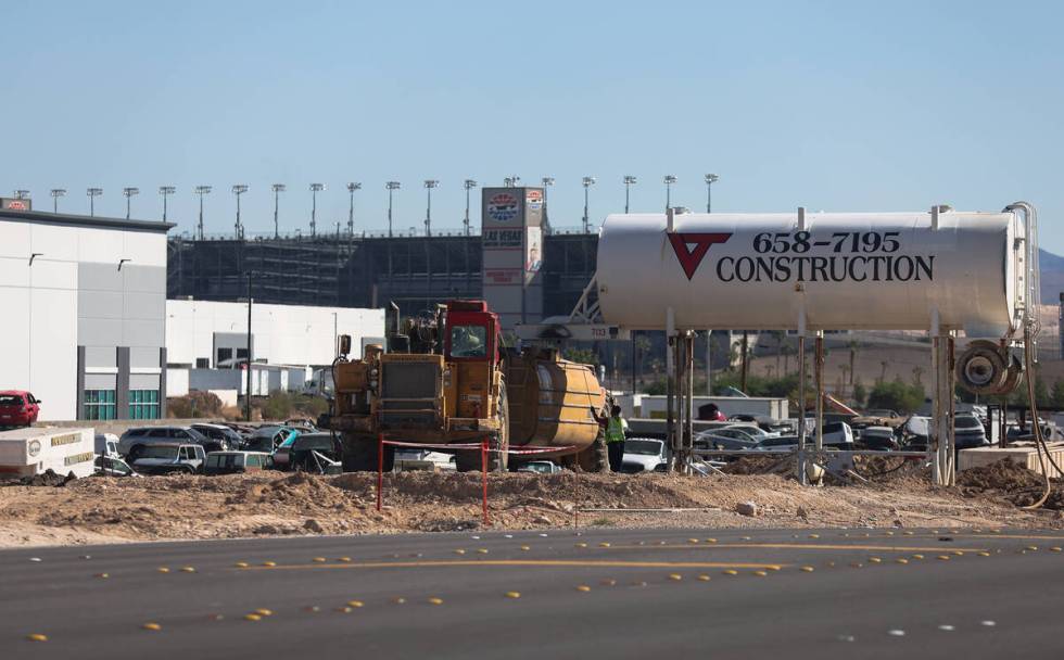 A warehouse project being built near the Las Vegas Motor Speedway by a Chicago developer on Mon ...