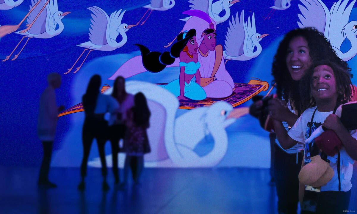 A look at the Disney Animation/Lighthouse Immersive Experience display of "Aladdin." The“Disn ...