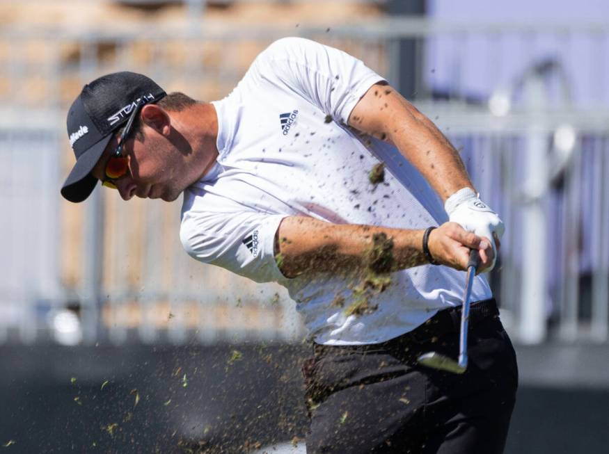 Lucas Herbert, of Australia, tees off on the seventeenth during the first round of the Shriners ...