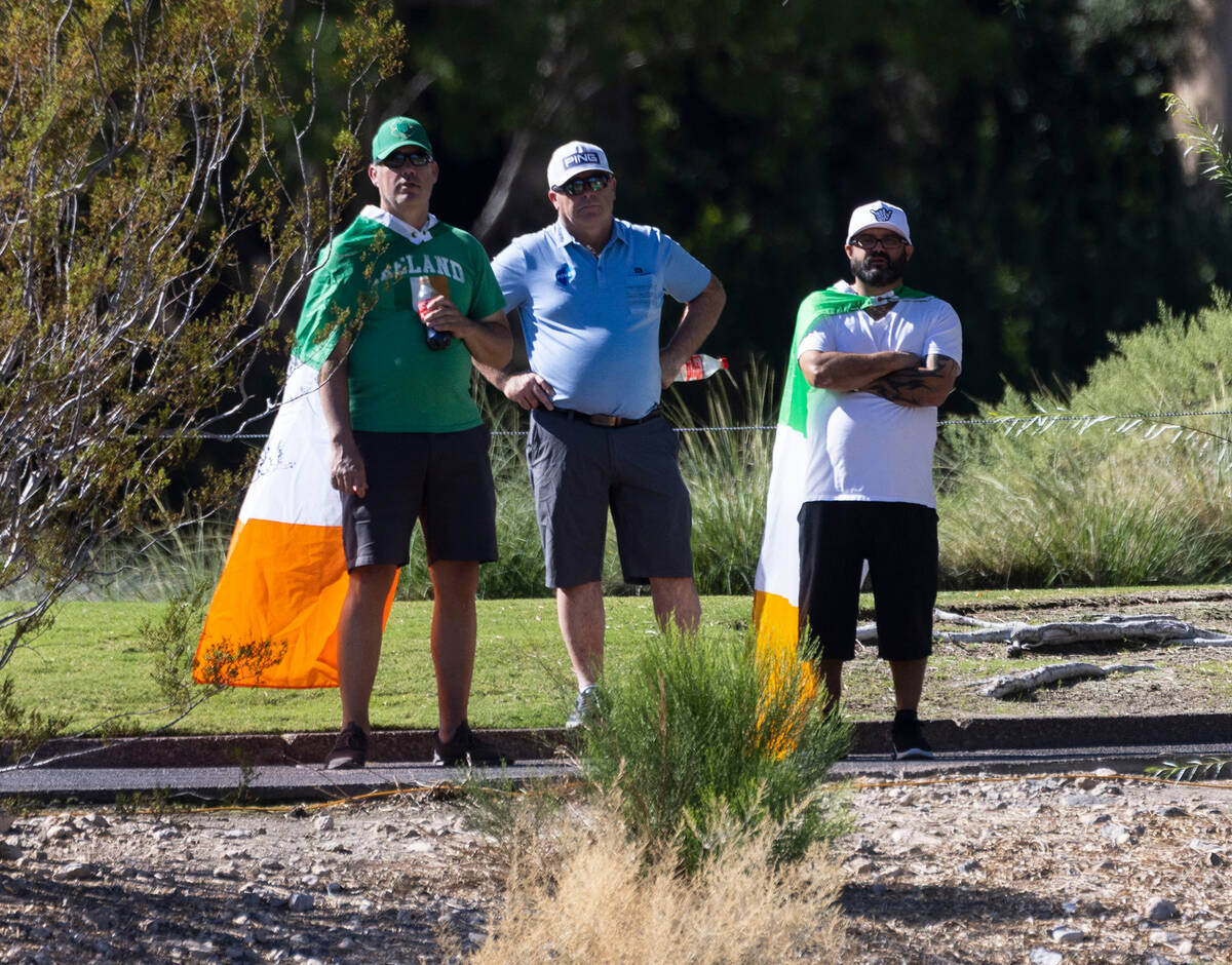 Fans watch the first round of the Shriners Children's Open tournament at TPC at Summerlin in La ...