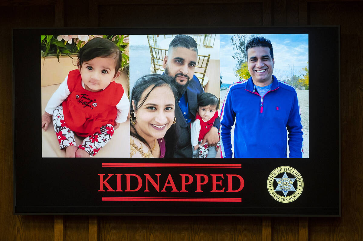 Images are displayed of 8-month-old Aroohi Dheri, left, with her mother Jasleen Kaur, her fathe ...