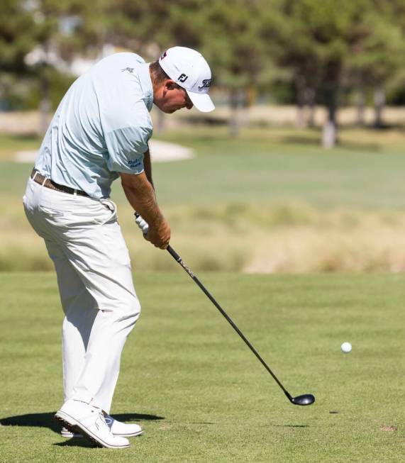 Tom Hoge tees off at the tenth during the second round of the Shriners Children's Open tourname ...