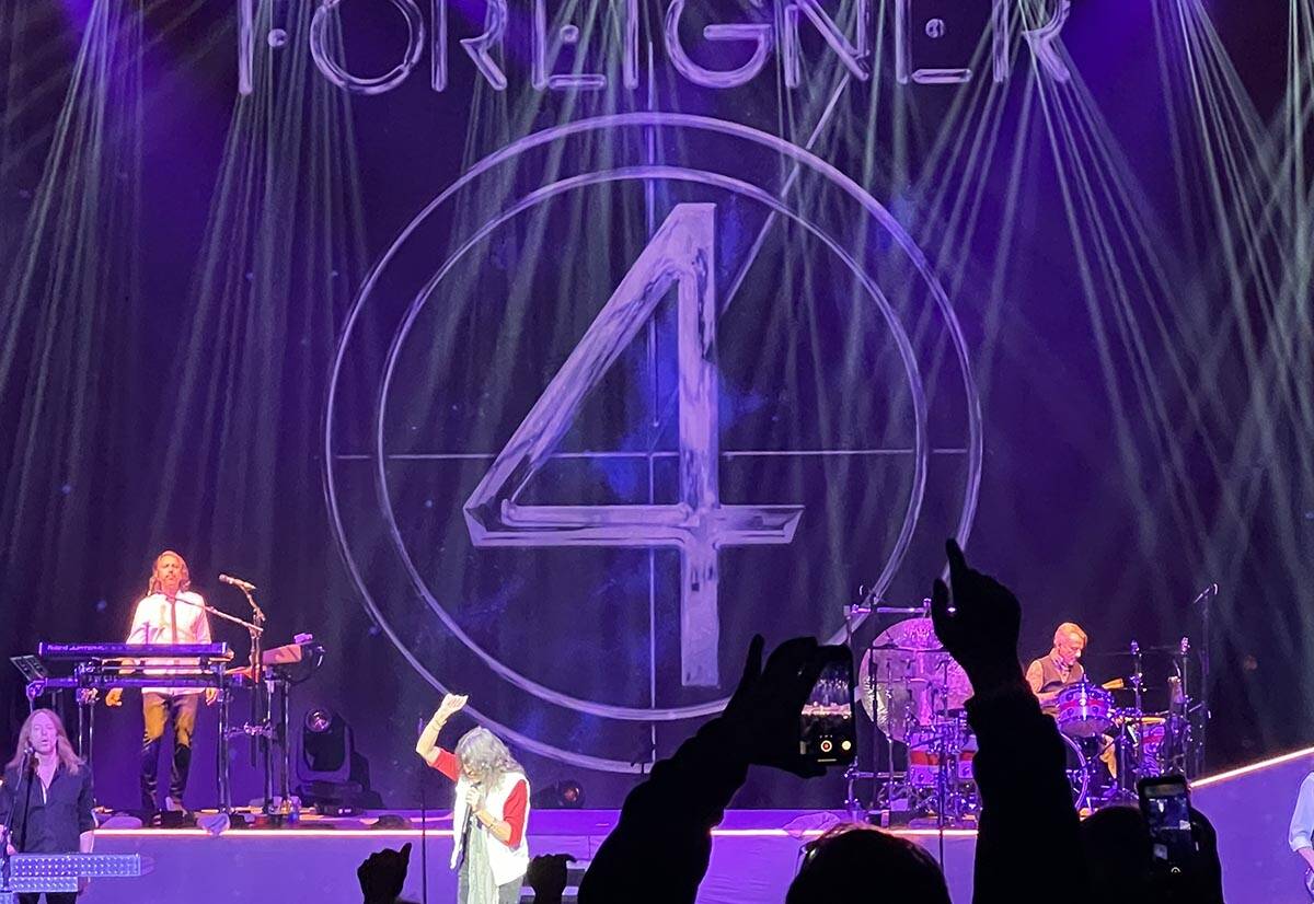 Foreigner performs at The Venetian Theatre on Friday, March 25, 2022. (John Katsilometes/Las Ve ...