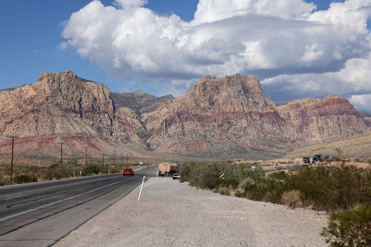 The entrance to Blue Diamond Hill Gypsum Mine near Red Rock Canyon National Conservation Area w ...