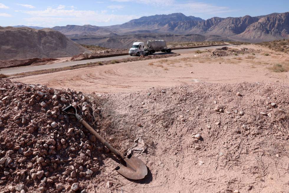 Blue Diamond Hill Gypsum Mine near Red Rock Canyon National Conservation Area west of Las Vegas ...