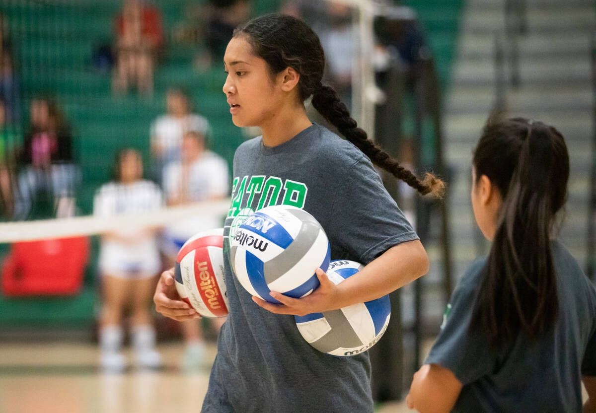 Green Valley’s Ensilina Savelio, #6, during the Green Valley-Palo Verde girls volleyball matc ...