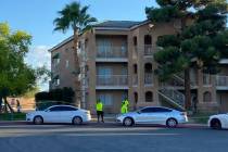 Las Vegas police investigate a homicide in the 3600 block of West Tropicana Avenue after human ...