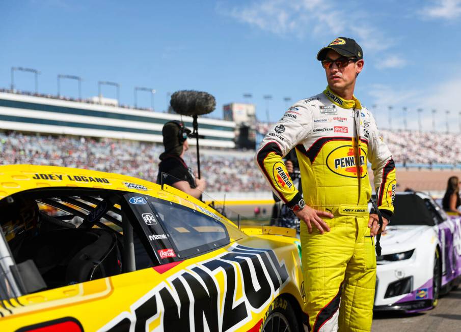 NASCAR Cup Series driver Joey Logano prepares for the NASCAR Cup Series playoff race at Las Veg ...