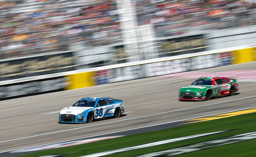 Driver Todd Gilliland (38) competes during the South Point 400 NASCAR Cup Series playoff race a ...