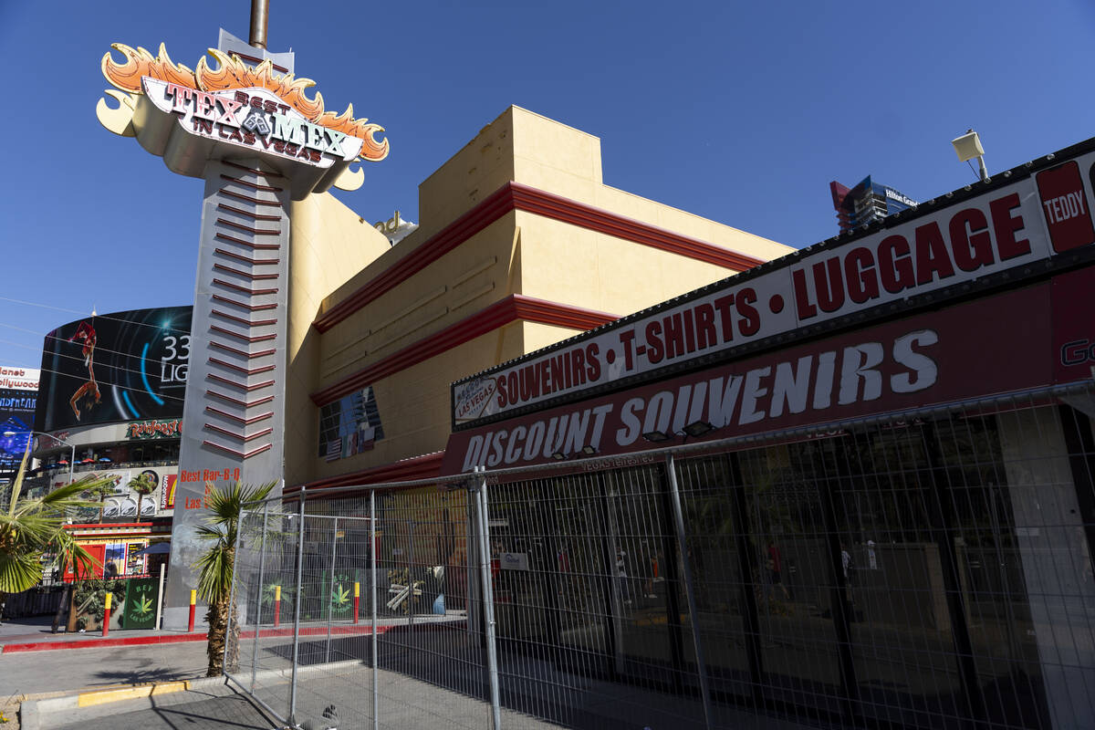 The Tex Mex & Tequila restaurant, 3725 Las Vegas Blvd. South, in Las Vegas, is seen on Tues ...