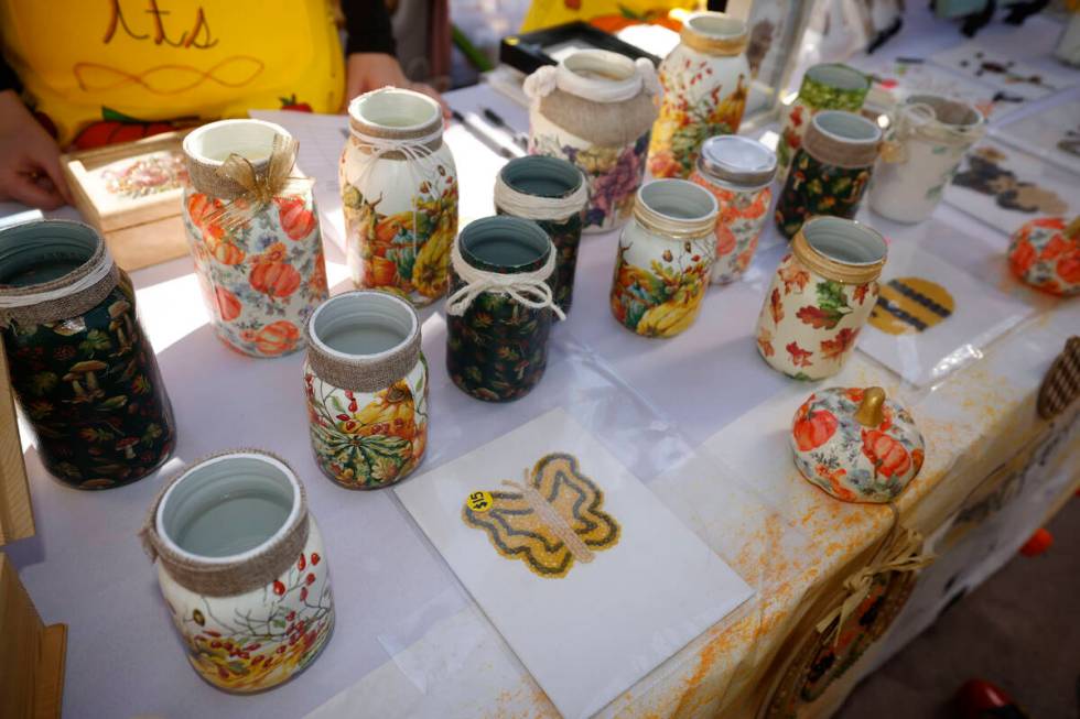 Products are seen at the Sierra Vista High School booth on Thursday, Oct. 20, 2022, during a st ...