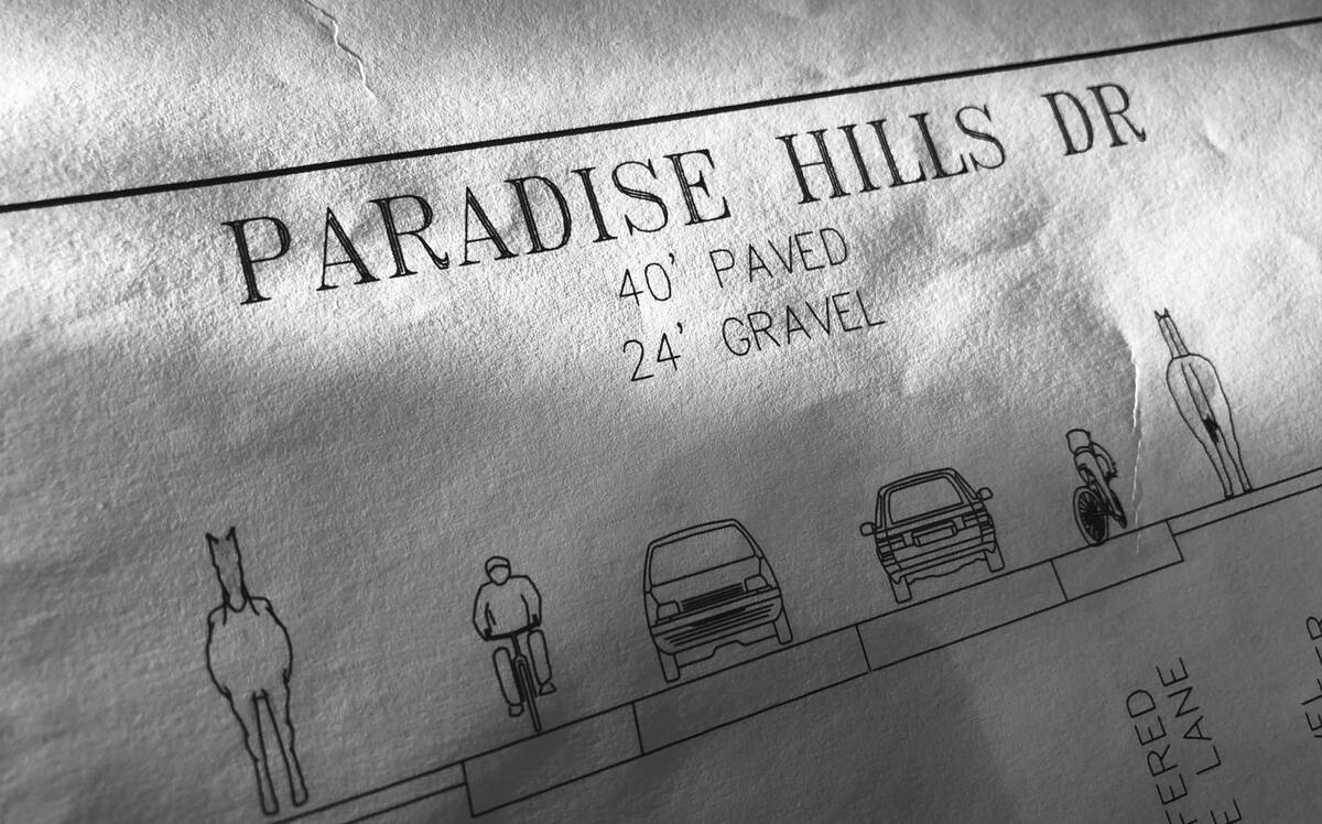 A City of Henderson concept illustration of the possible Paradise Hills Drive alignment, photo ...