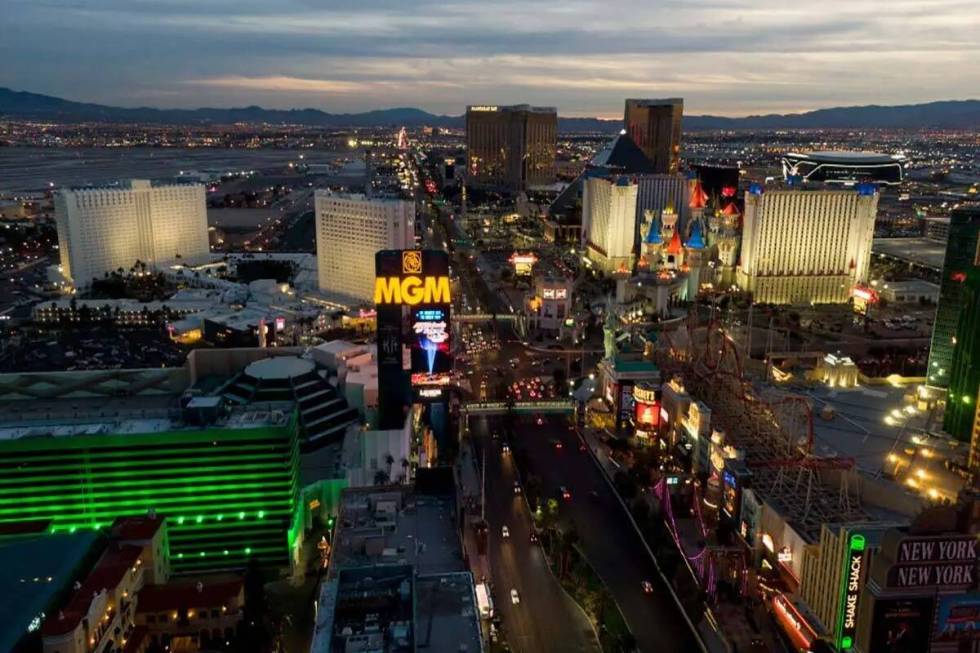 Las Vegas Strip, seen in January 2022. Hotels and motels across the Strip are ready to charge a ...