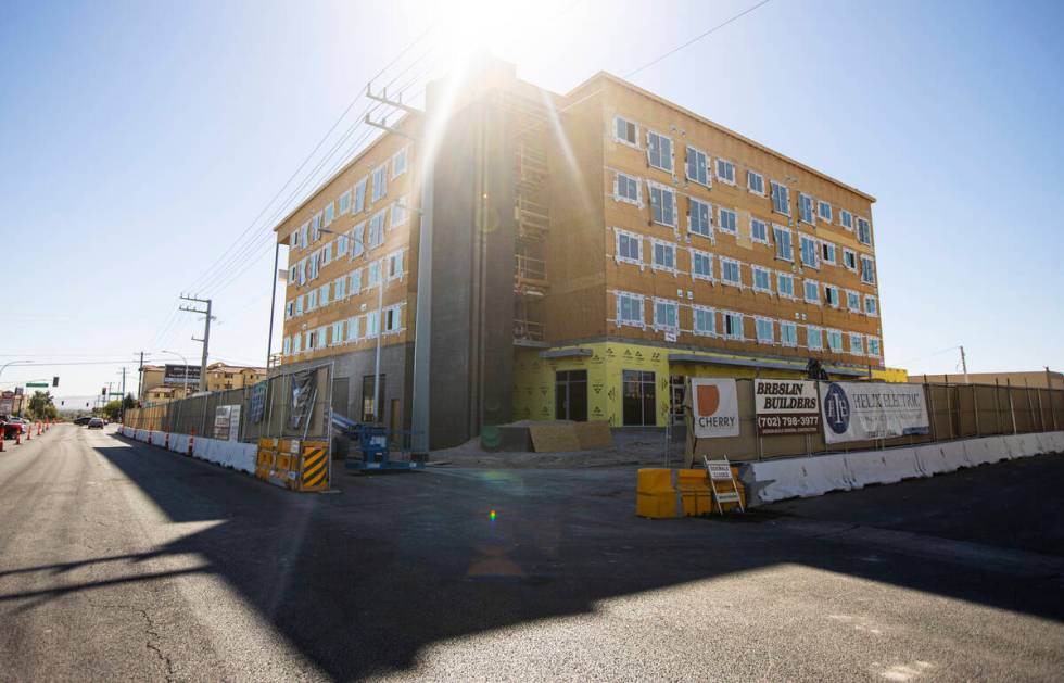 A view of the under-construction ShareDOWNTOWN Fremont East location off of Stewart Avenue and ...