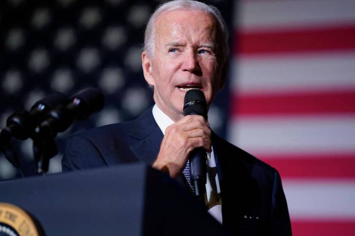 President Joe Biden speaks about student loan debt relief at Delaware State University, Friday, ...