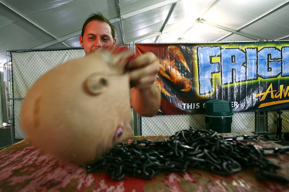 Brock Frabbiele decides a severed head is his choice of prop at the Fright Dome auditions on We ...