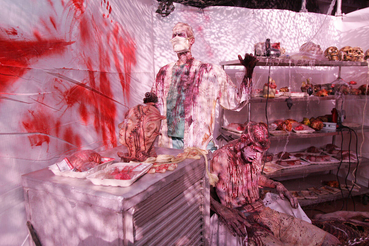 The "Mad Doctor" occupies a corner of the dungeon in the Fright Dome inside the Adventuredome a ...