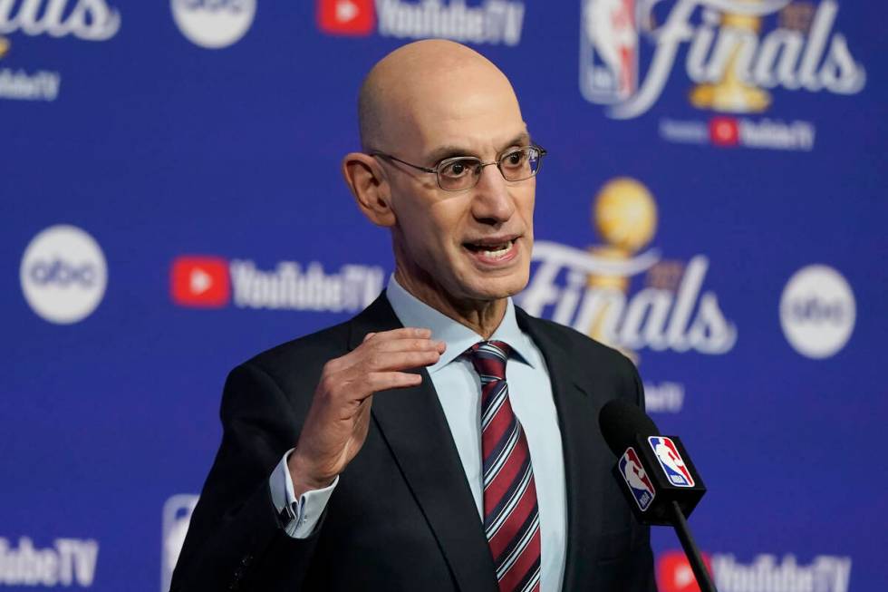 NBA commissioner Adam Silver speaks at a news conference in San Francisco on Thursday, June 2, ...