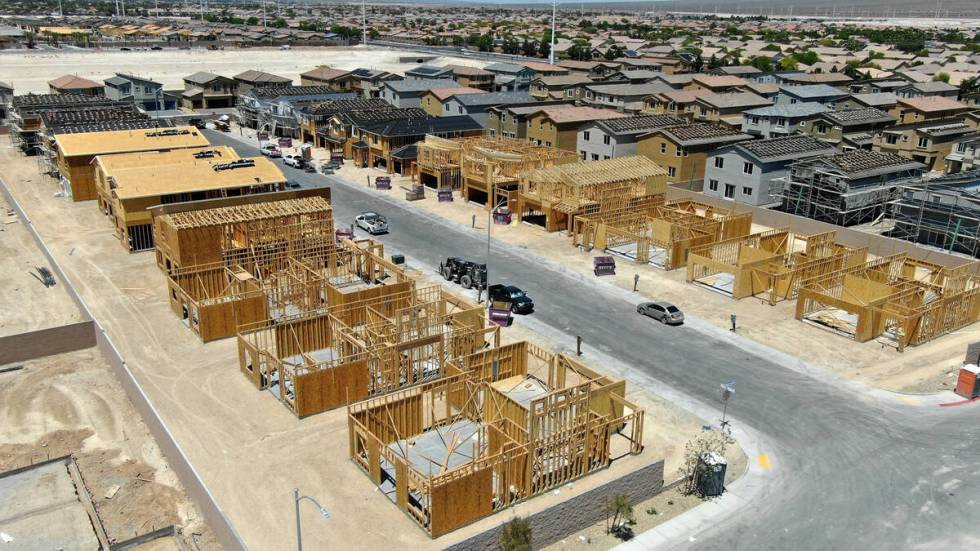 An aerial view of Luna Pointe, a housing development near Farm Road in North Las Vegas on Wedne ...